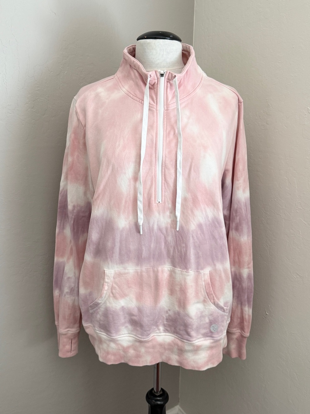 Torrid Tie-Dye Half-Zip Active Pullover Sweatshirt Pink Lilac size 1 (XL)